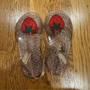 Old Navy Sz 7 Strawberry Glitter Kids Jelly Sandals
